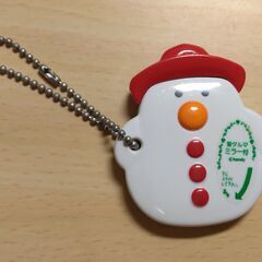 キーホルダー　雪だるま　ミラー