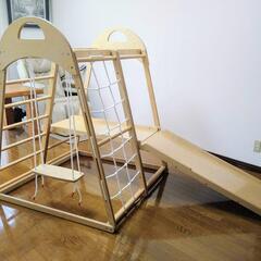 交渉中【新品同様】木製すべり台の画像