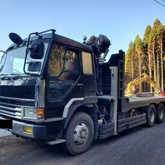 木材運搬車。ふそう。４００馬力。グラップル。セルフ。重機回送車。...