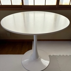 【お譲り先決定】直径80cm 白 円形テーブル カフェテーブル ...