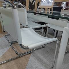 値下げしました!!☆6点ダイニングセット/ガラステーブル/高級感/№2203☆