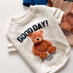 ①新品 犬服 くまさん GOOD DAY!ロゴ Ｌサイズの画像