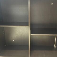 ★ジモティ割あり★  ライティングデスク 茶 H119.2×D～68.5×W80 クリーニング済み TJ10371の画像