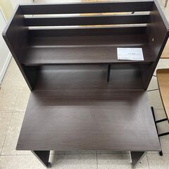 ★ジモティ割あり★  ライティングデスク 茶 H119.2×D～68.5×W80 クリーニング済み TJ10371の画像