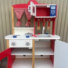 木製マイフ アーストおままごとキッチンカウンター キッチンセットの画像
