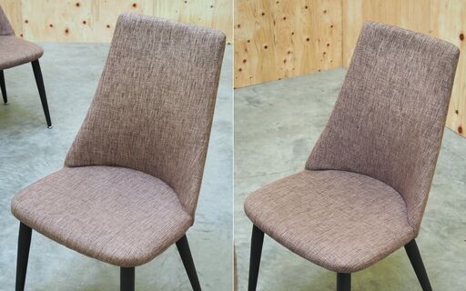 【ジモ取引終了1/12】≪zyt1825ジ限≫ [4脚セット] ダイニングチェア 布張り座面/グレー系 スチール脚/ブラック系 アーム