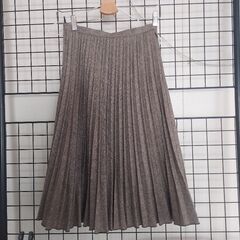 ウール混紡ブラウンプリーツ&ロングスカート