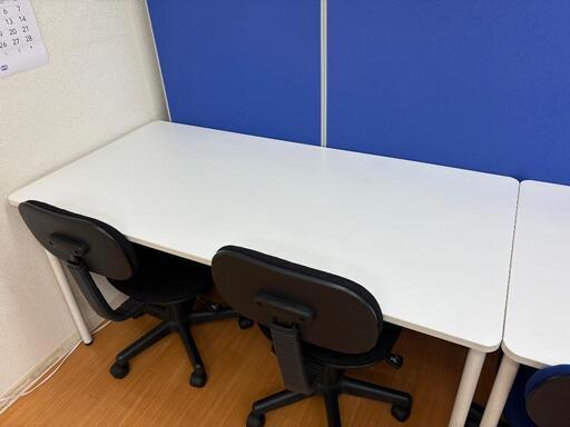 【中古良品】2人用会議デスク＋椅子2脚のセット