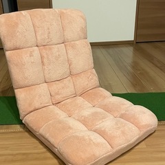 タンスのゲン 座椅子 ピンク　14段ギア 低反発 リクライニングチェアー コンパクト 折り畳み 小さい こたつ用〔65170003〕の画像