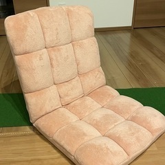 タンスのゲン 座椅子 ピンク　14段ギア 低反発 リクライニングチェアー コンパクト 折り畳み 小さい こたつ用〔65170003〕の画像