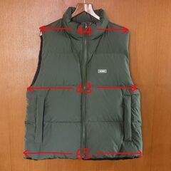 【極美品】X-LARGE ダウンジャケット　ベスト　サイズ L～XL　 カーキの画像