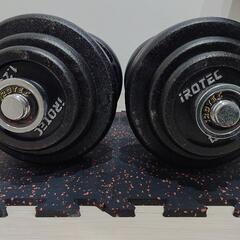 【手渡し限定】IROTEC ダンベル60KGセット（アイアン） 片手30KG×2個セットの画像