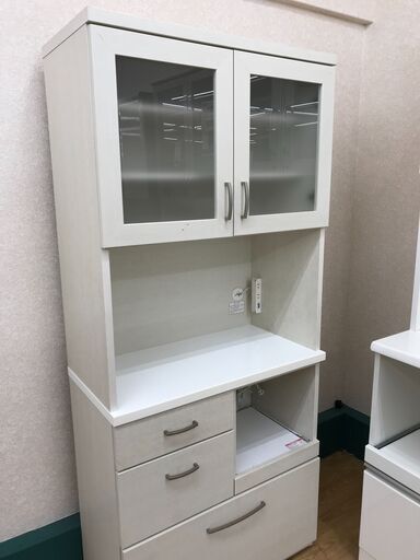 ★ジモティ割あり★ 食器棚   ホワイト   H181×W80×D40　クリーニング済み KJ7488