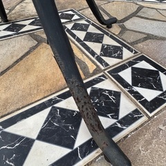 モザイクガーデンテーブル＆チェア2脚の画像