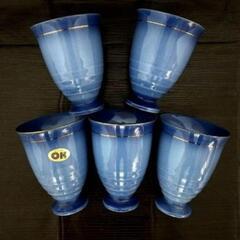 翠泉✨　地中海フリーカップ　5客セット　ティーカップ　お茶　コーヒーカップの画像