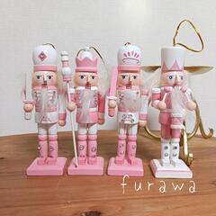 ピンクのくるみ割り人形セット