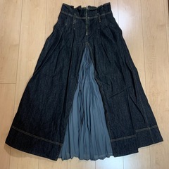 デニム　ロングスカート　ベルト付き