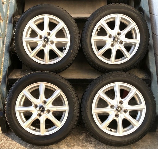 ［SOLD］14インチアルミホイール スタッドレス 155/65R14 バリ溝ブリジストン BLIZZAK VRX軽自動車