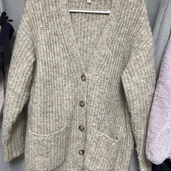 最終値下げです！UNIQLO カーディガン　ベージュ　Lサイズ