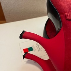 【ginza　kanematsu】ショートブーツ24.5cm【赤スウェード】の画像