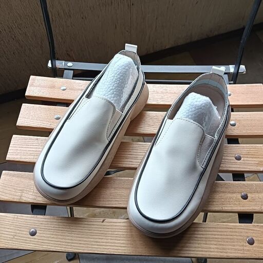 新品 24.5cm レディース 婦人 ホワイト シューズ 靴 ローカット【480-2】