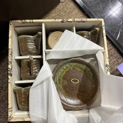 【未使用 伊賀焼 湯呑み＆小皿セット】値段応相談