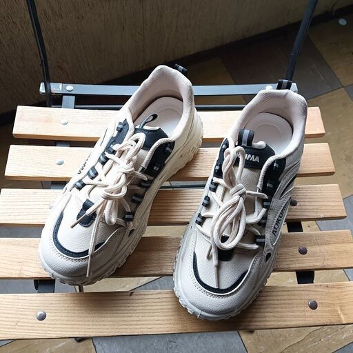 新品 24.5cm レディース スニーカー ブラウン シューズ 靴 ローカット【464】