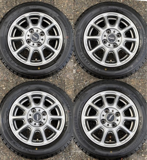 ◆軽自動車に！ 13インチ 4本セット スタッドレスタイヤ 155/65R13 アイスナビ7 社外アルミホイール 
ガンメタ 冬タイヤ