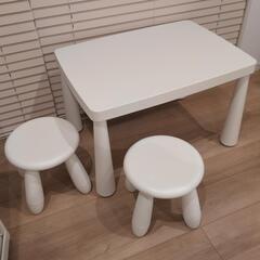 IKEAテーブル、チェア×2【本日24:30迄 受付！】の画像