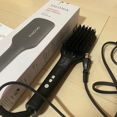 サロニア ストレートヒートブラシ ワイド SALONIA マイナスイオン ヘアブラシの画像