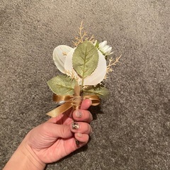 ウェディングブーケ　造花　ブートニアの画像