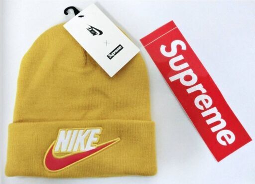 【新品　未使用】Supreme　×　NIKE　ニットキャップ　Beanie Yellow　希少カラー　イエロー　ニット帽　ボックスロゴ スウォッシュ ナイキ