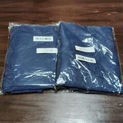 未使用 紺色 ハーフ丈 カーテンの画像