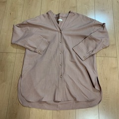 Lounge dress ピンクシャツ　フリーサイズ