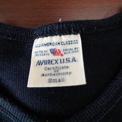 アビレックス　長袖　Vネック　グレー　黒の画像