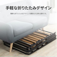 値段交渉可能　ZINUS SmartBase ベッドフレーム シングル スチール 竹の画像