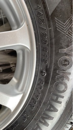 ◇中古YOKOHAMA 145/80R12 80/78N+アルミスタッドレスセット
