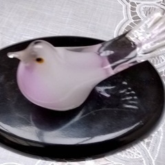 鳥ガラス置物