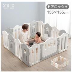 【決定】　　ベビーサークル　ミストグレー　扉付き　タンスのゲン　