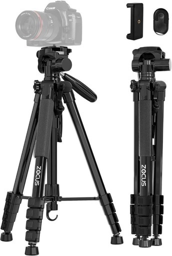 ZOCUS 三脚 リモコン付き 全高188cm 脚径26mm 5段階式 3Way