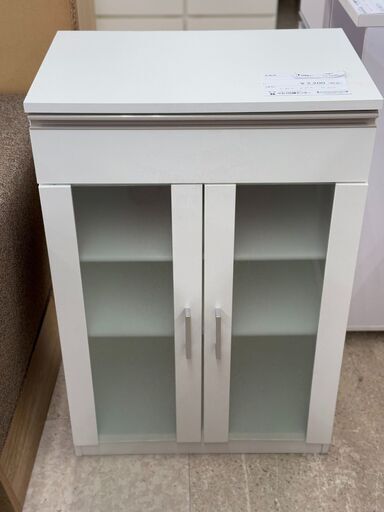 ★ジモティ割あり★  食器棚 白 H89.5×D39.5×W60 クリーニング済み TJ10380