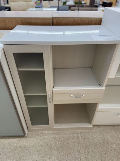 ★ジモティ割あり★  食器棚 白 H104.5×D41×W65 クリーニング済み TJ10382