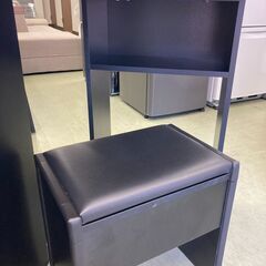 【お取引中 】Ansley&HosHo ドレッサー 三面鏡 化粧台デスク 鏡台スツール付き ブラック★6205★の画像