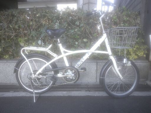 整備済み中古自転車　20インチ　税別￥9.980-　小径車　ミニベロ　外装６段　マットホワイト1227