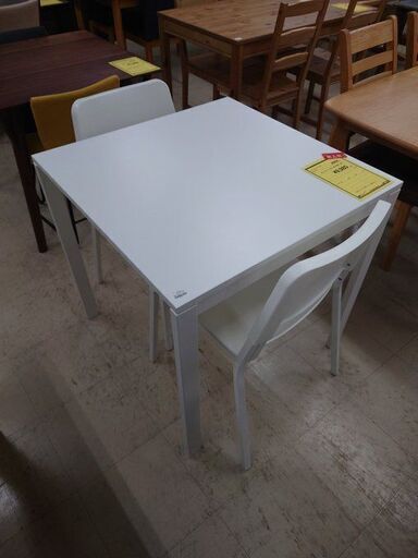 J8392 IKEA イケア ダイニングテーブルセット 椅子2脚付 クリーニング済　【リユースのサカイ柏店】