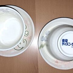 ディズニー・ミッキーの湯飲み＆小皿のセット・レトロの画像