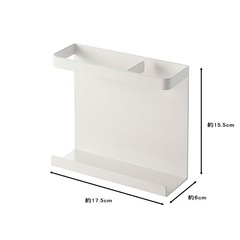 [ マグネットラップホルダー プレート ] 山崎実業 plate プレートシリーズ キッチン 台所 磁石 整理整頓 ホワイトの画像