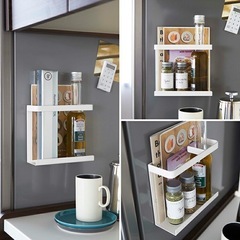 [ マグネットラップホルダー プレート ] 山崎実業 plate プレートシリーズ キッチン 台所 磁石 整理整頓 ホワイトの画像