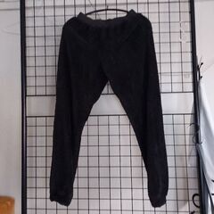 良品計画モコモコな素材パンツブラック部屋着黒