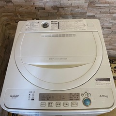 SHARP 洗濯機　2020年製　洗濯容量4.5kg 風乾燥容量2.2kgの画像
